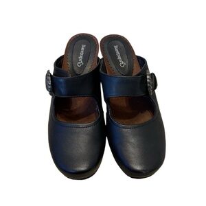 Baretraps Womens Luna Slip On Flat Mary Jane Wedge Sandals Black/Brown Size 6.5